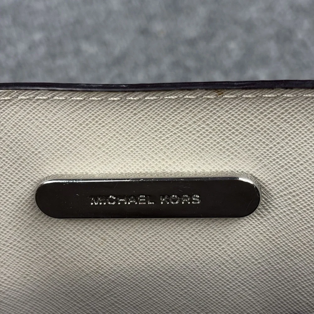 Michael Kors Mercer Medium Pebbled Leather Satchel Tote Bag Blue Purse Crossbody